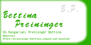 bettina preininger business card